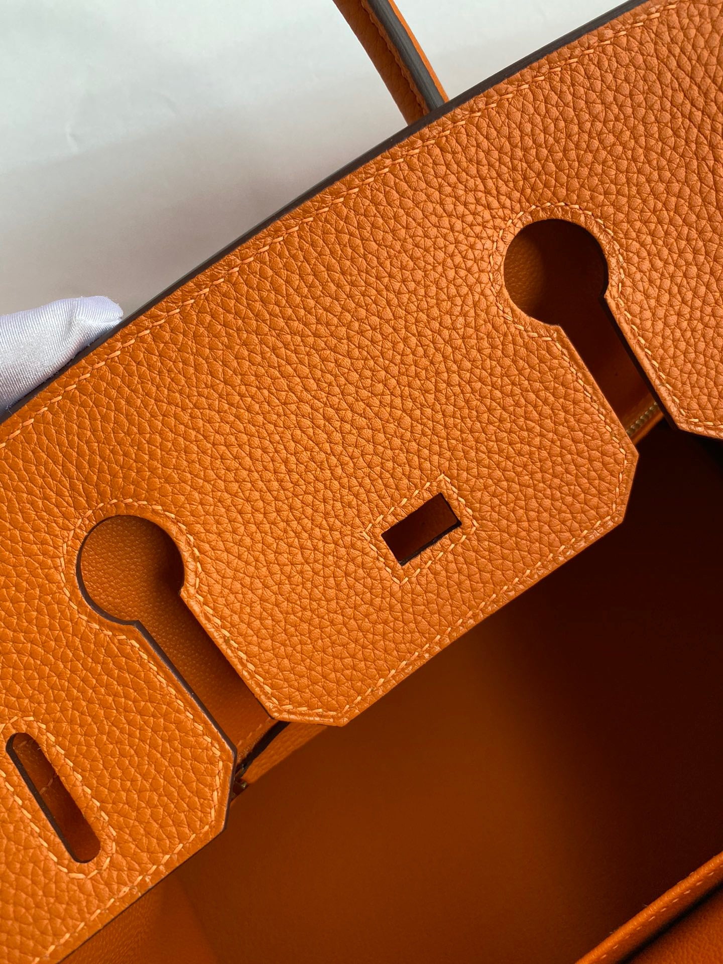 Hermes Birkin 30 Bag in Orange Togo Leather