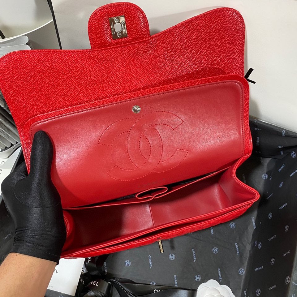 Chanel Classic Flap Jumbo In Red Calfskin