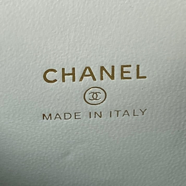 Chanel Classic CC Vanity Case Light Blue Lambskin Gold Hardware