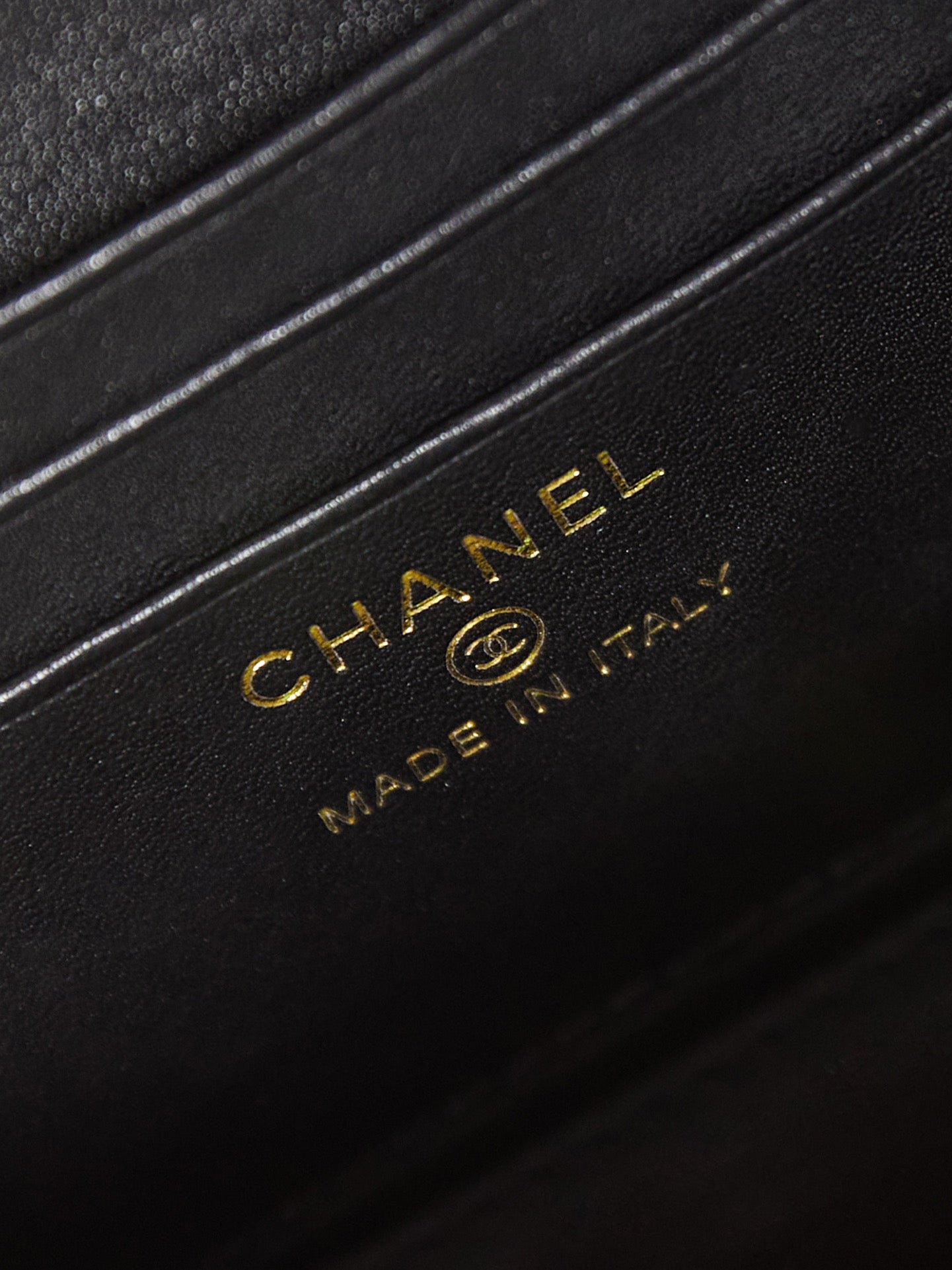 Chanel Classic CC Vanity Case Black Lambskin Gold Hardware With Handle