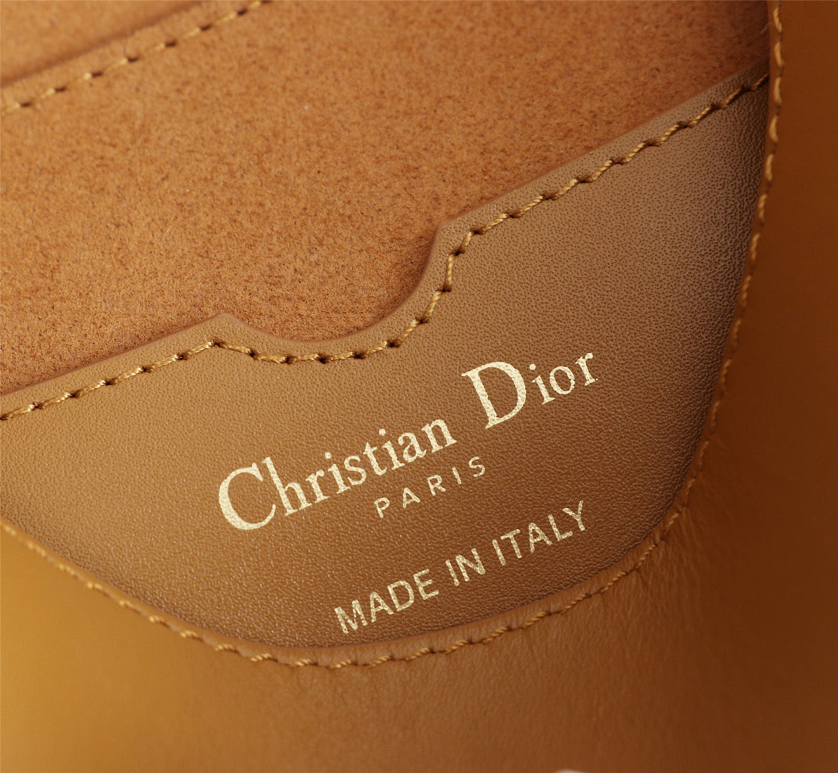 Dior Bobby Micro Bag In Gold Brown Box Calfskin