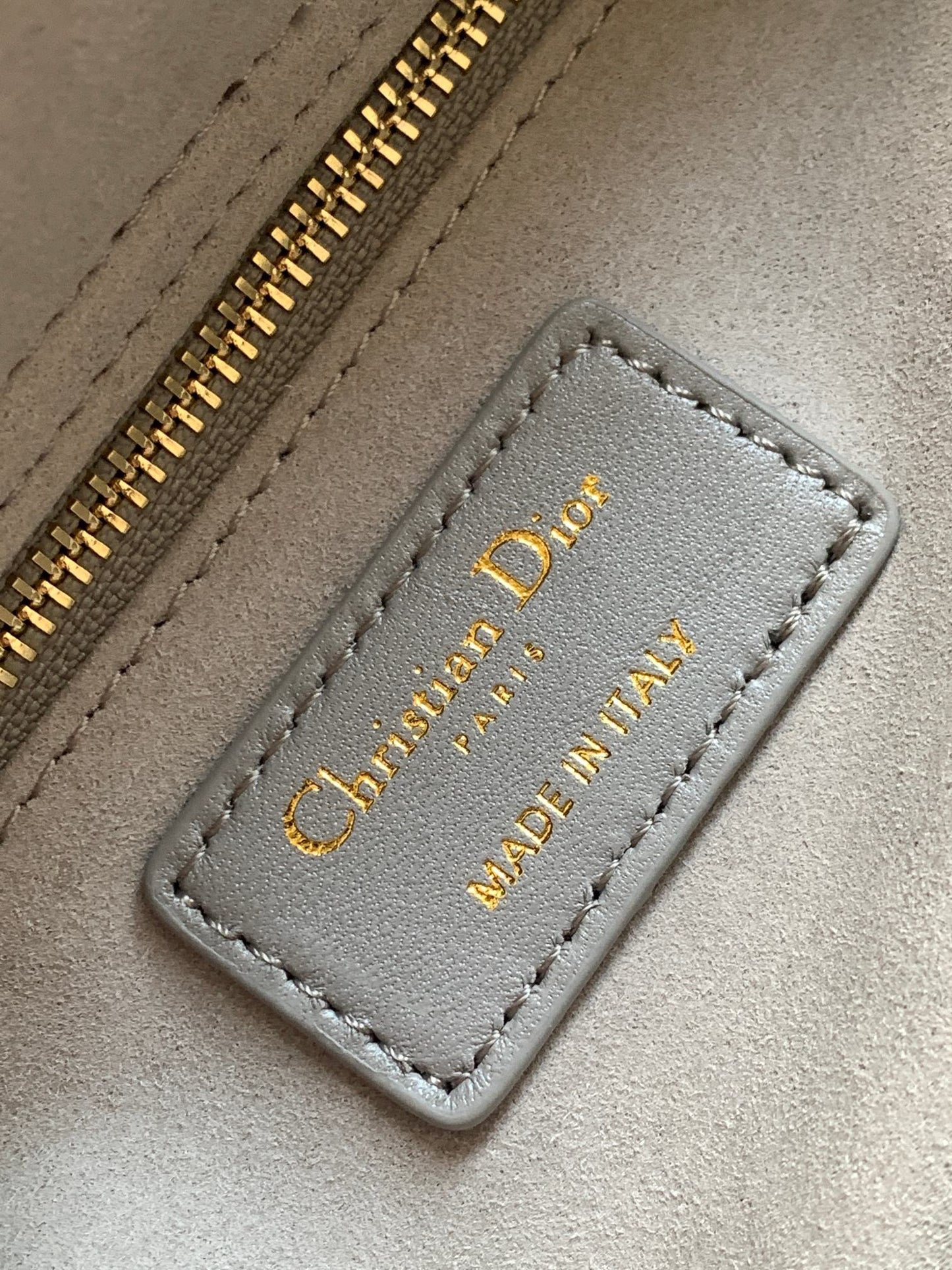 Dior Small Lady Bag In Gray Cannage Lambskin