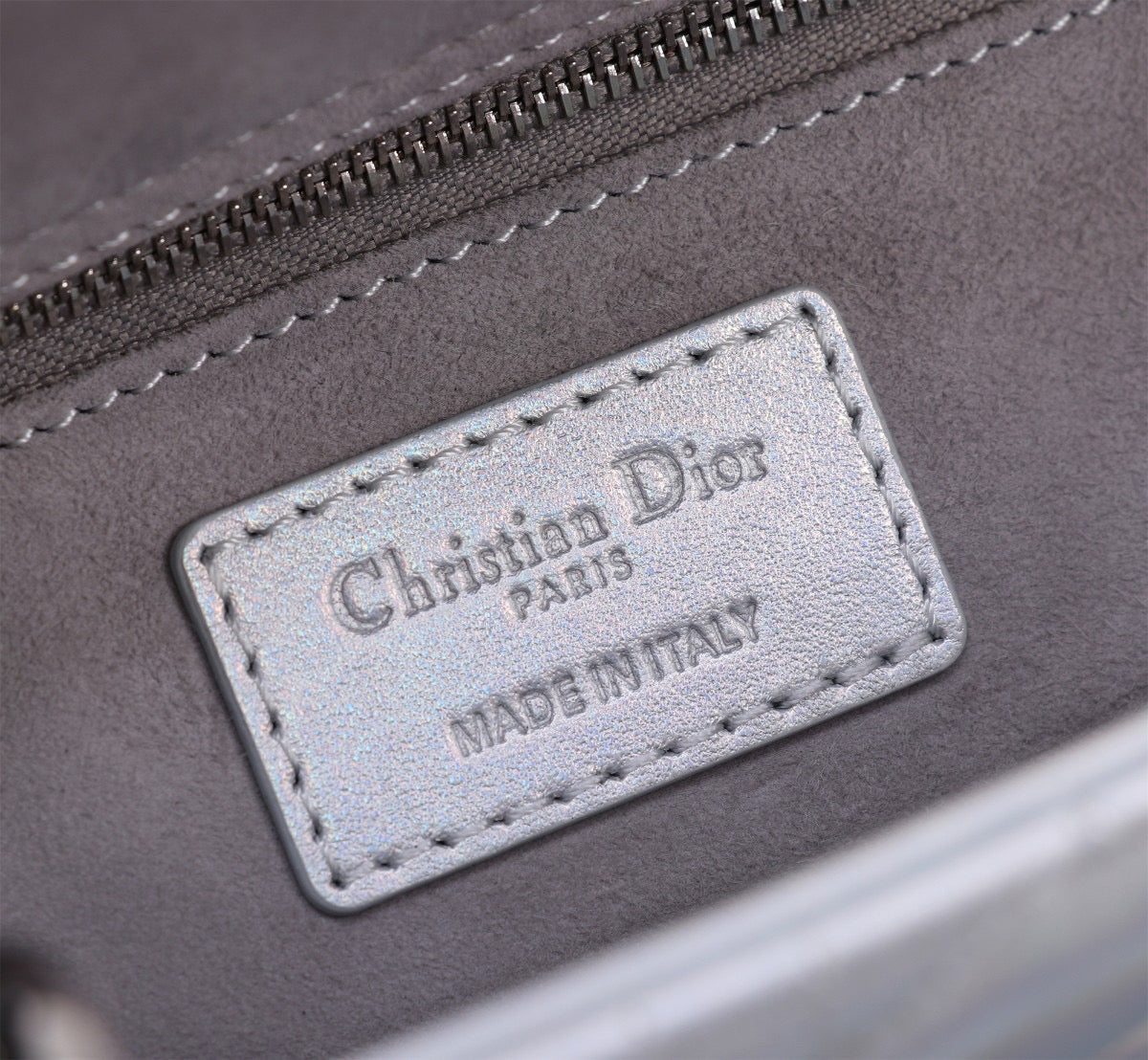 Dior Small Lady Bag In Silver White Cannage Lambskin