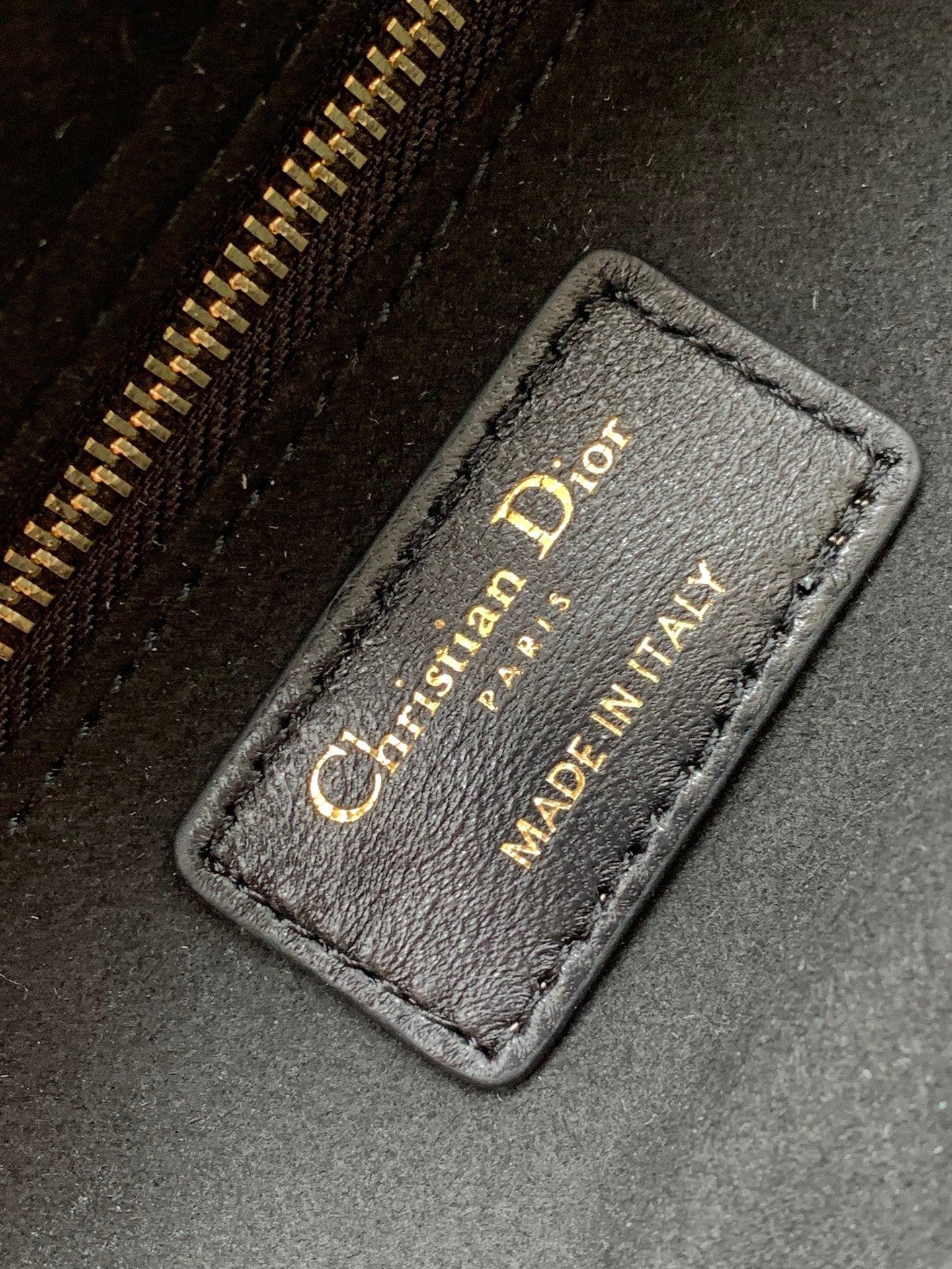 Dior Lady Dior Mini Bag In Black Calfskin with Diamond Motif