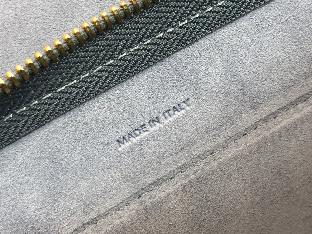 Celine Belt Nano Bag In Dark Gray Grained Calfskin