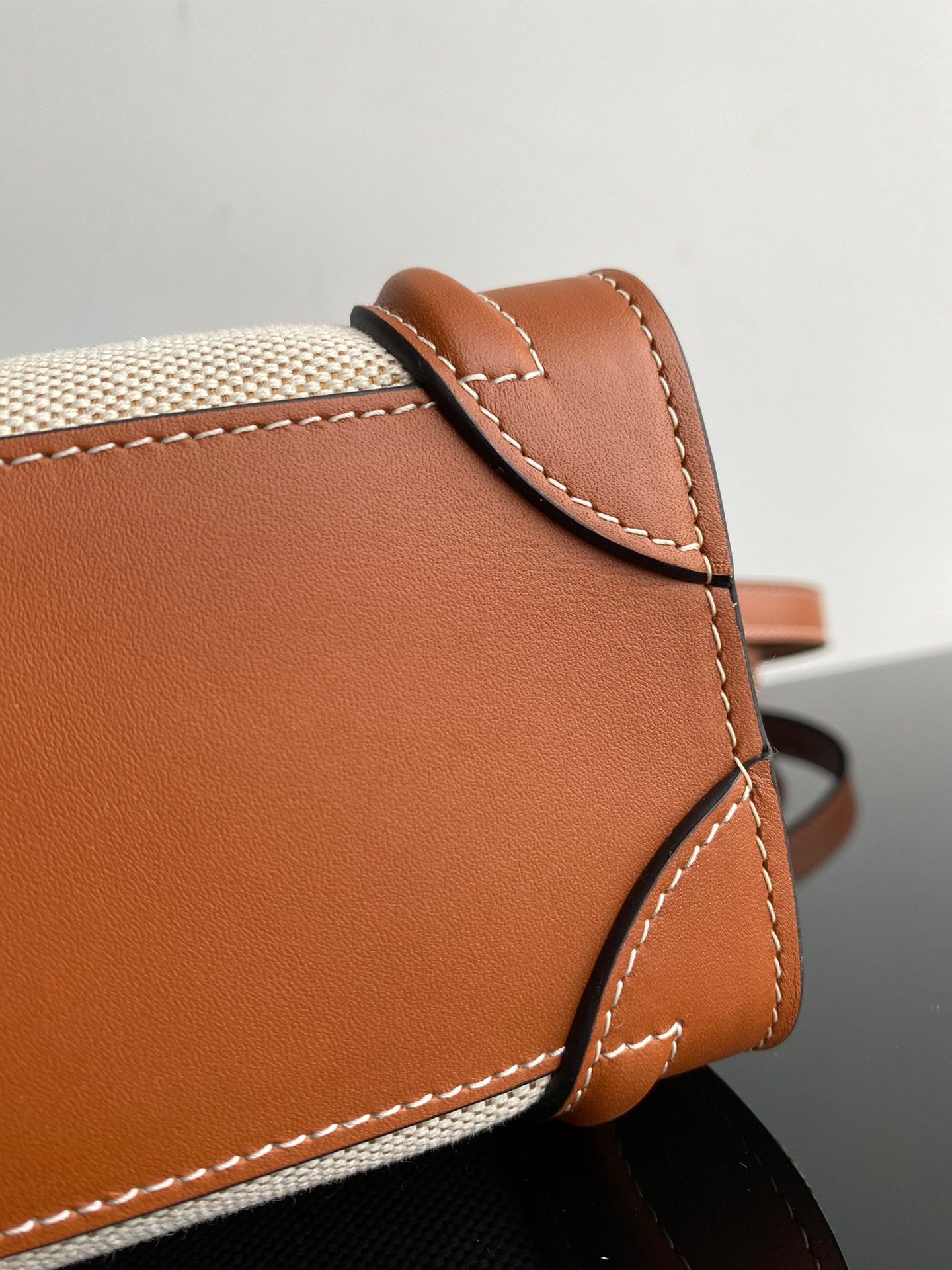 Celine Nano Luggage Tote Bag In Beige Drummed Calfskin