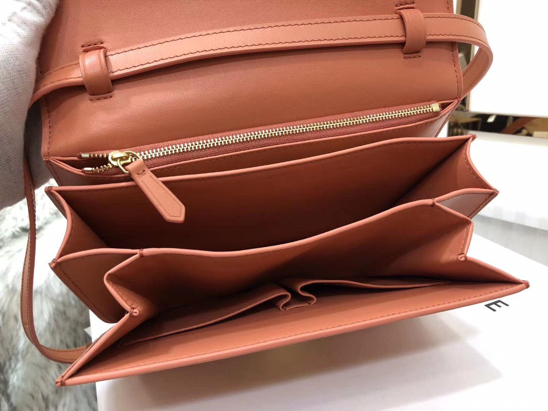 Celine Classic Box Medium Bag In Orange Box Calfskin