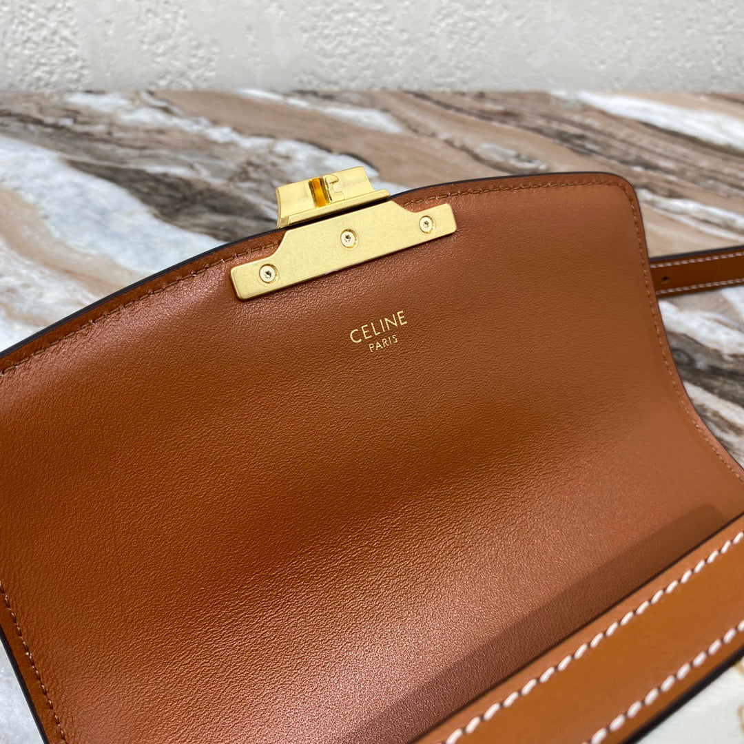 Celine Triomphe Teen Bag In Grey Leather
