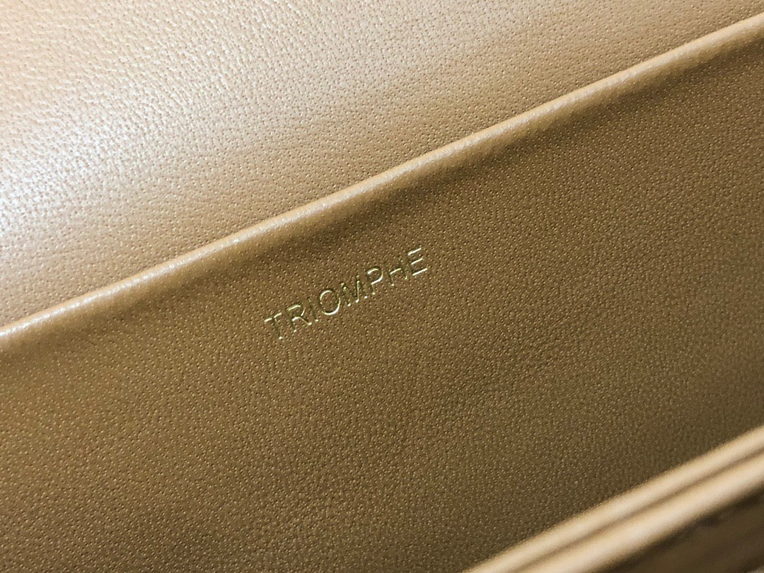 Celine Classic Triomphe Medium Bag In Fabric Patchwork leather Vintage Canvas Box