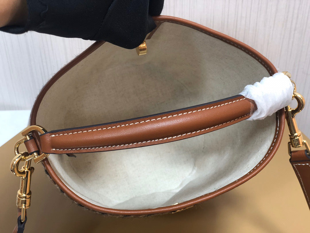 Celine Bucket Bag In Printed Presbyopia Tweed and Calfskin
