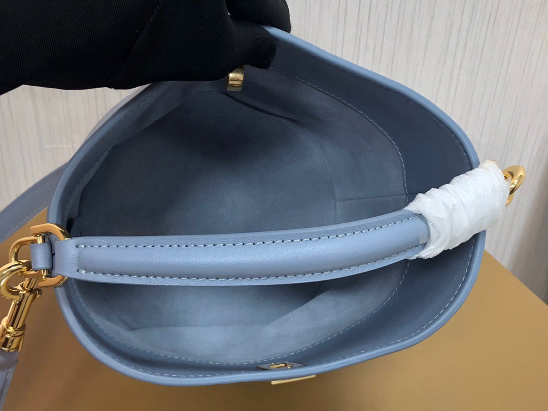 Celine Teen Bucket Mini Bag In Haze Blue Calfskin