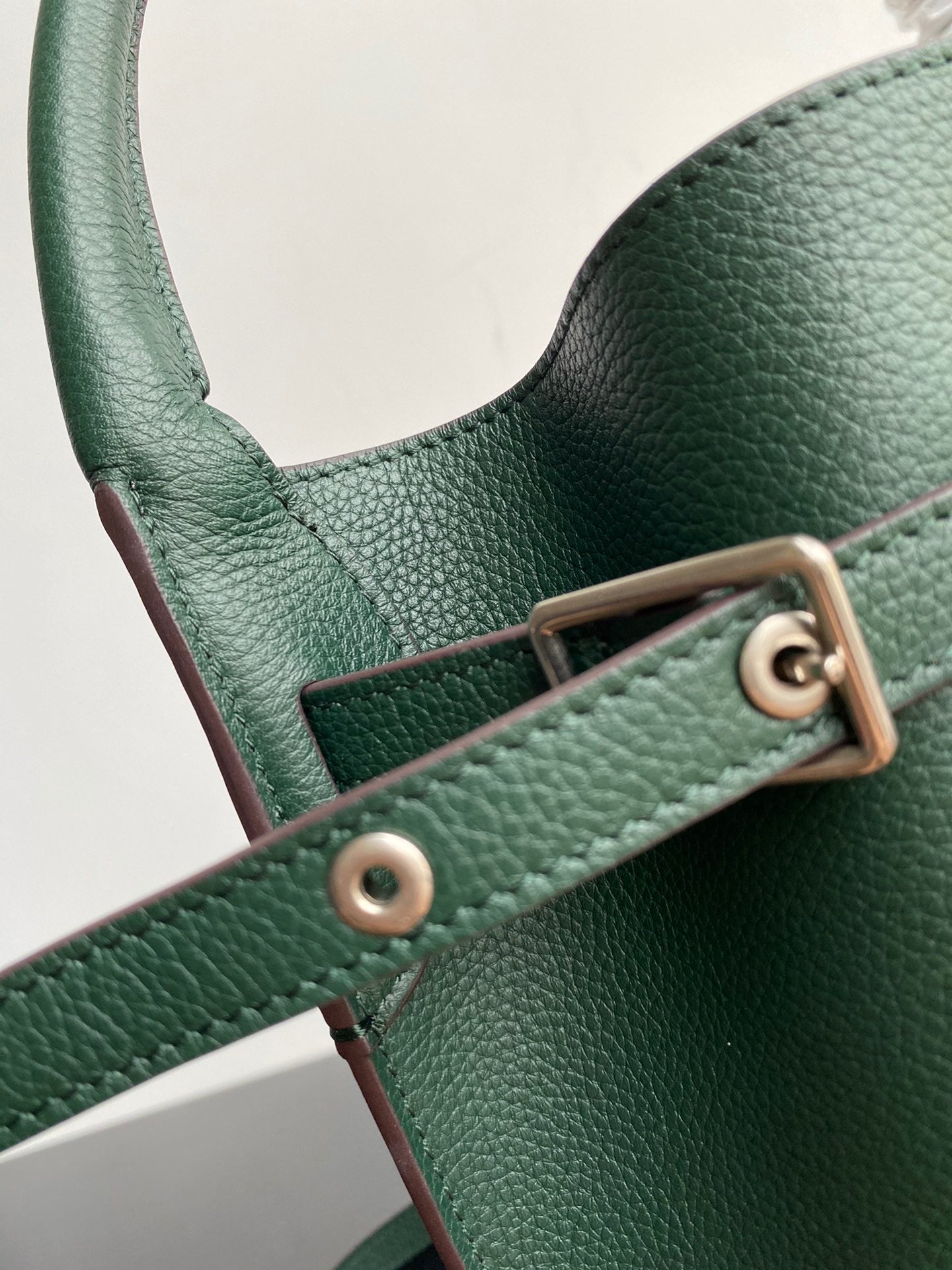 Celine Bucket Nano Bag In Dark Green Calfskin