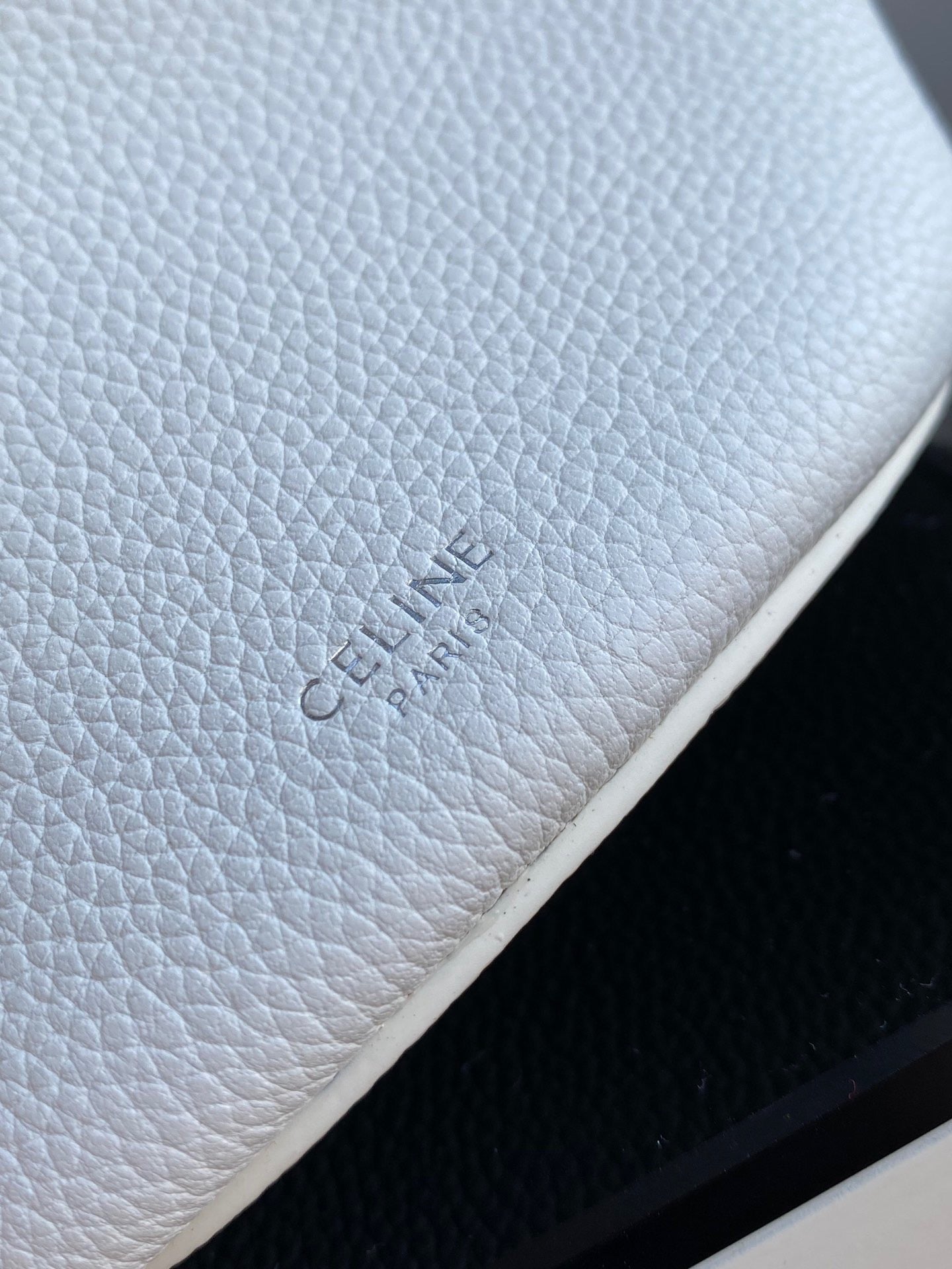 Celine Bucket Nano Bag In White Calfskin