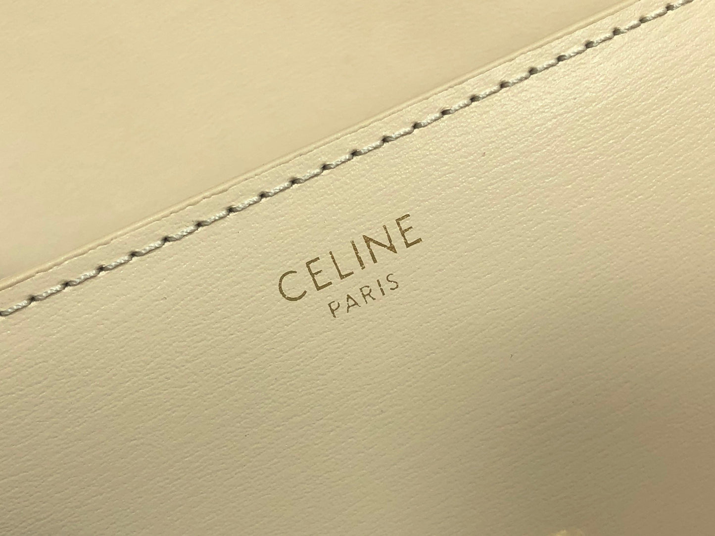 Celine Claude Shoulder Bag in Light Yellow Calfskin