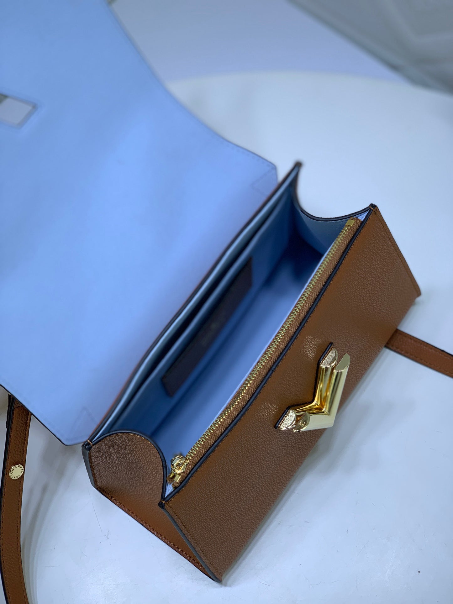 Louis Vuitton Twist Pouch In Gold Brown Epi Leather With Handle