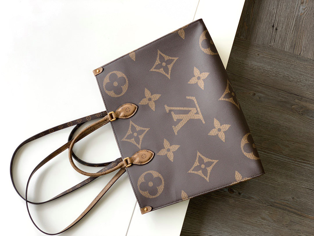 Louis Vuitton Onthego Handbags With Brown Embossed