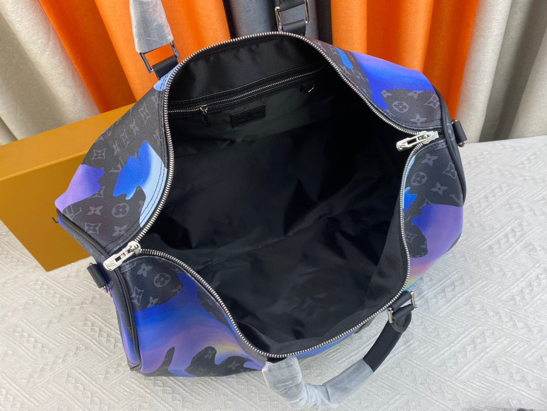 Louis Vuitton Keepall Bandouliere 55 Monogram Painted Silk Screen