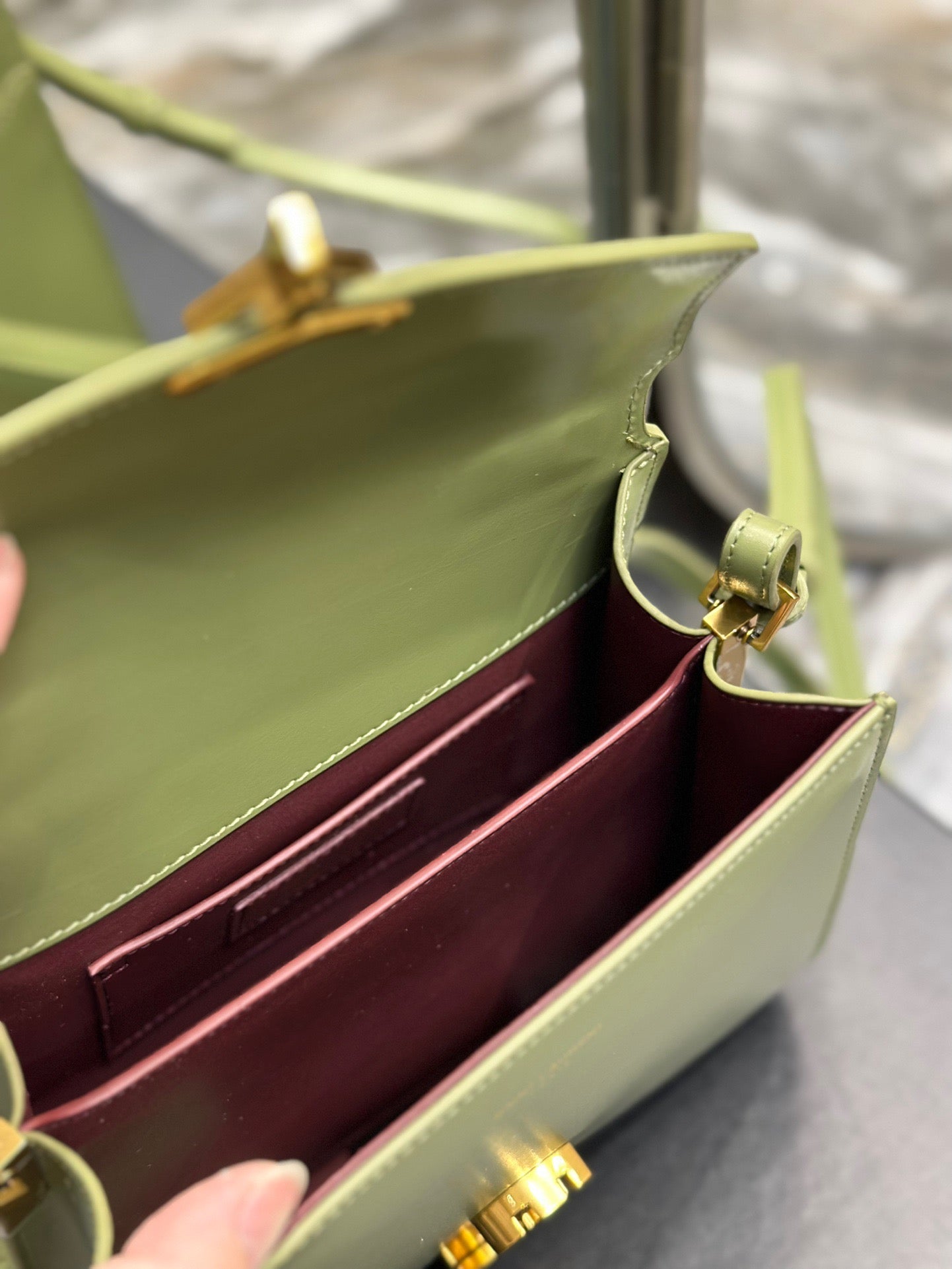 Saint Laurent Cassandra Bag In Matcha Green Calfskin