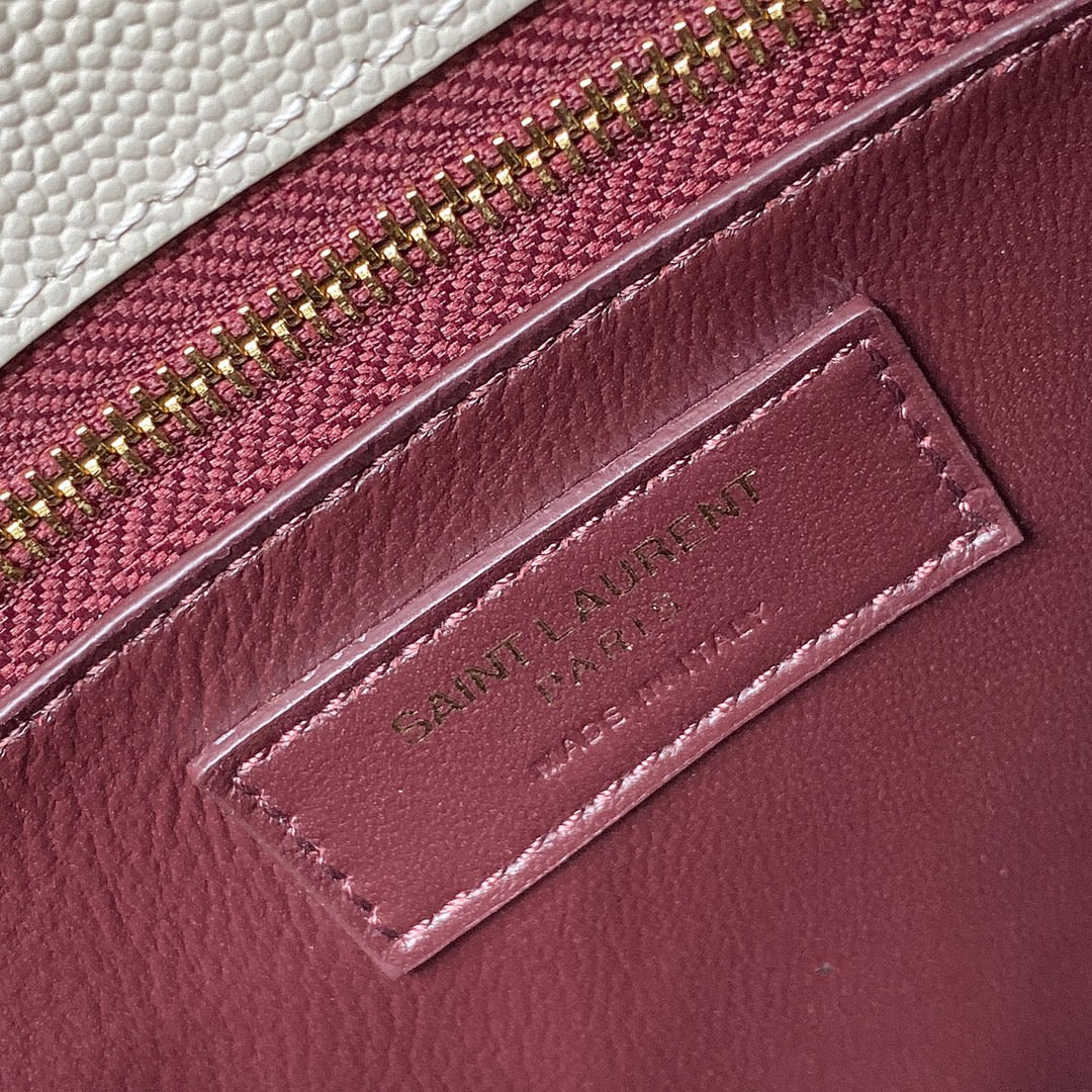 Saint Laurent Cassandra Bag In White Calfskin