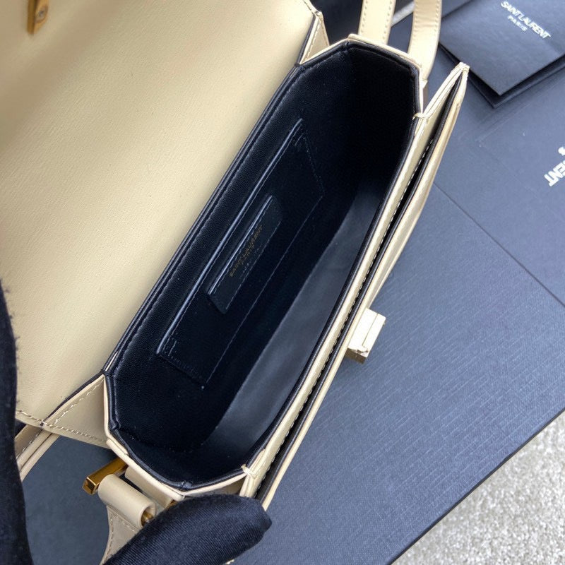 Saint Laurent Small Solferino Bag In Beige Calfskin