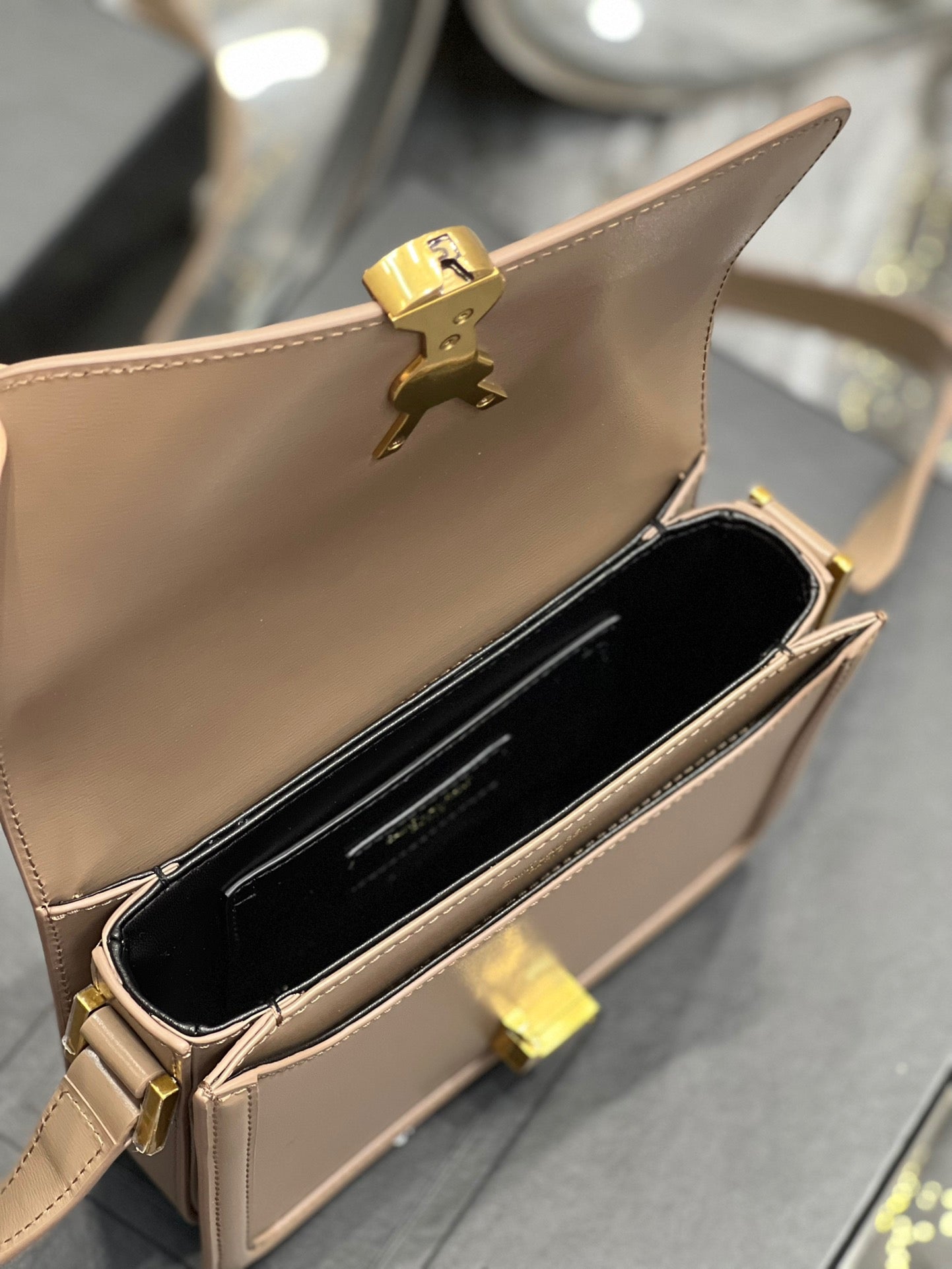 Saint Laurent Small Solferino Bag In Apricot Calfskin