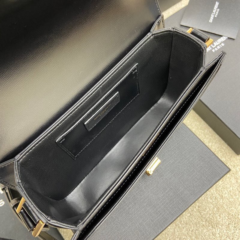 Saint Laurent Medium Solferino Bag In Black Calfskin