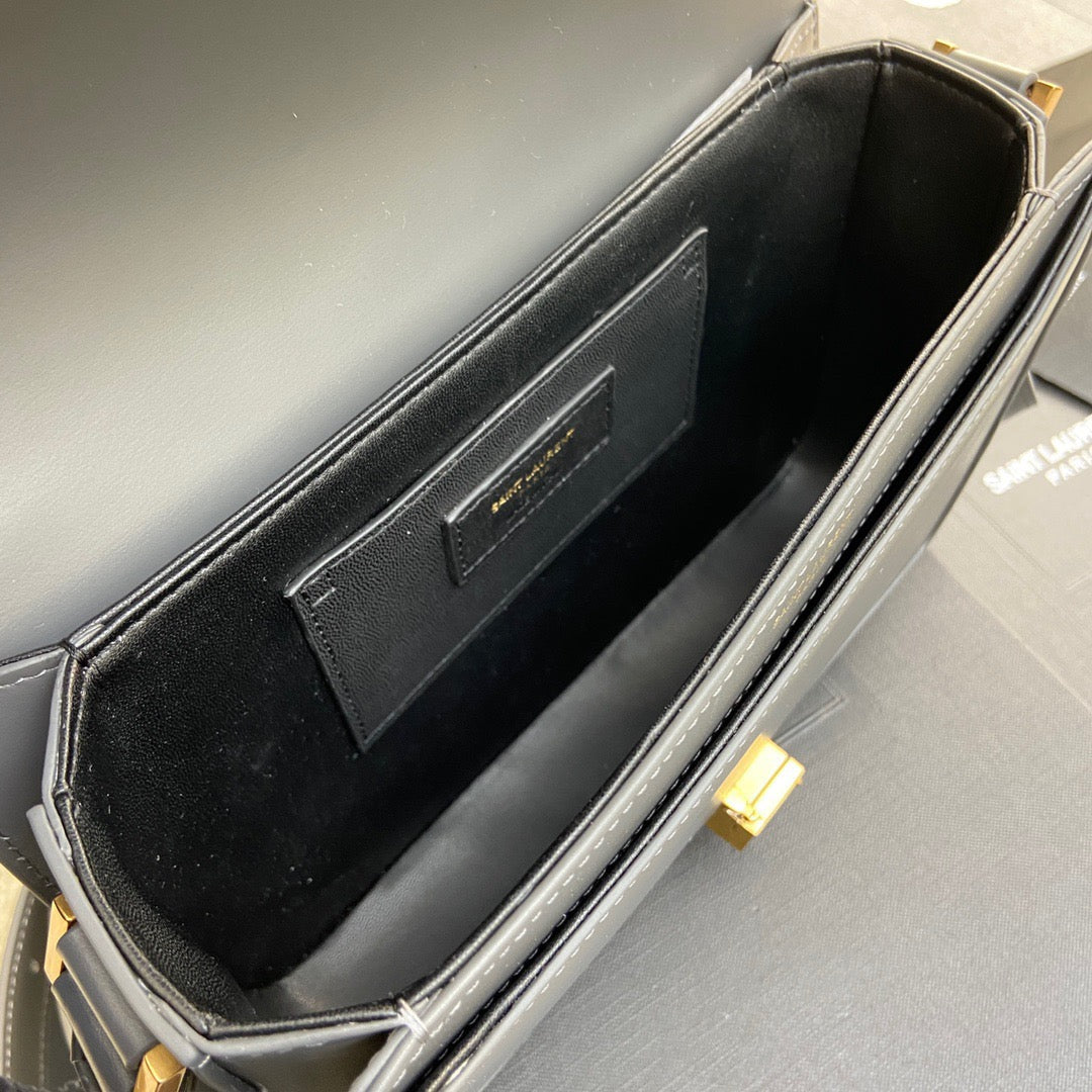 Saint Laurent Medium Solferino Bag In Haze Blue Calfskin