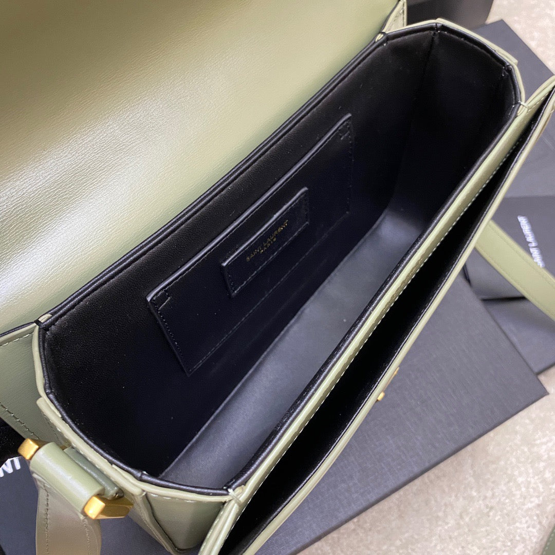 Saint Laurent Medium Solferino Bag In Green Calfskin