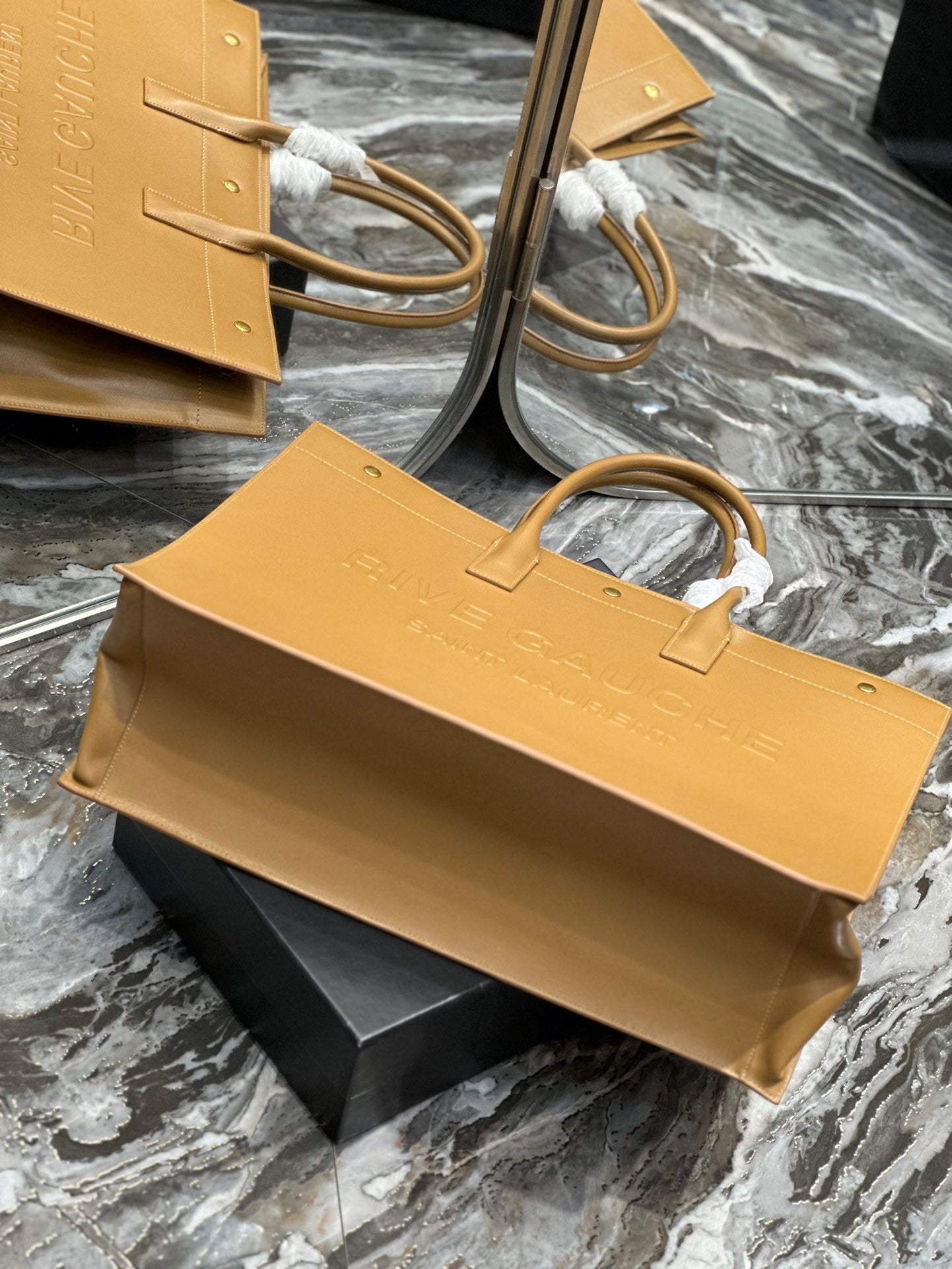 Saint Laurent Rive Gauche Tote Bag in Brown With Full Leather