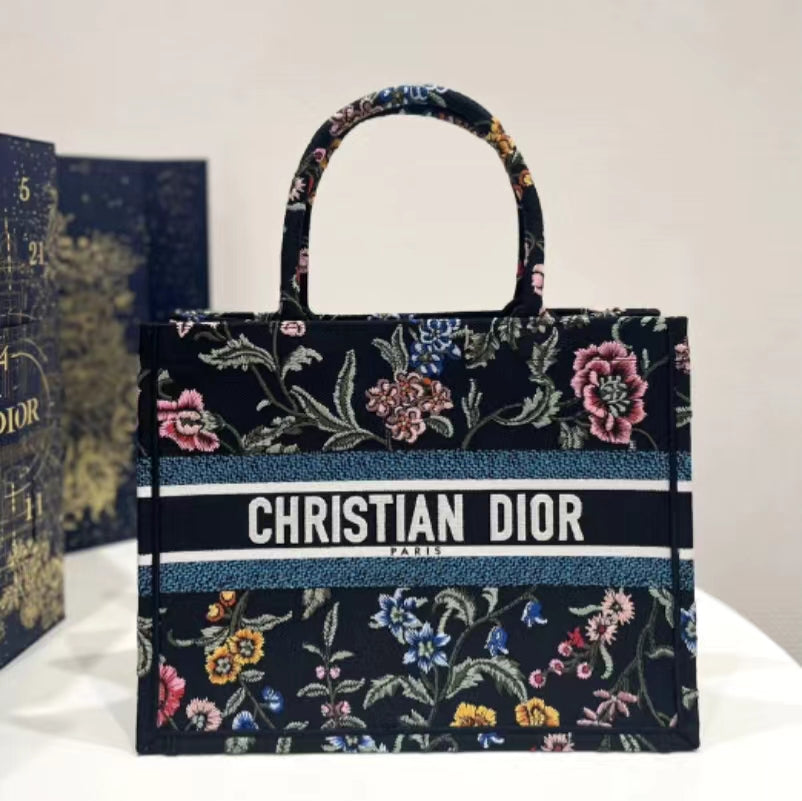 Dior Petites Fleurs  Embroidery Series Medium Tote Bag