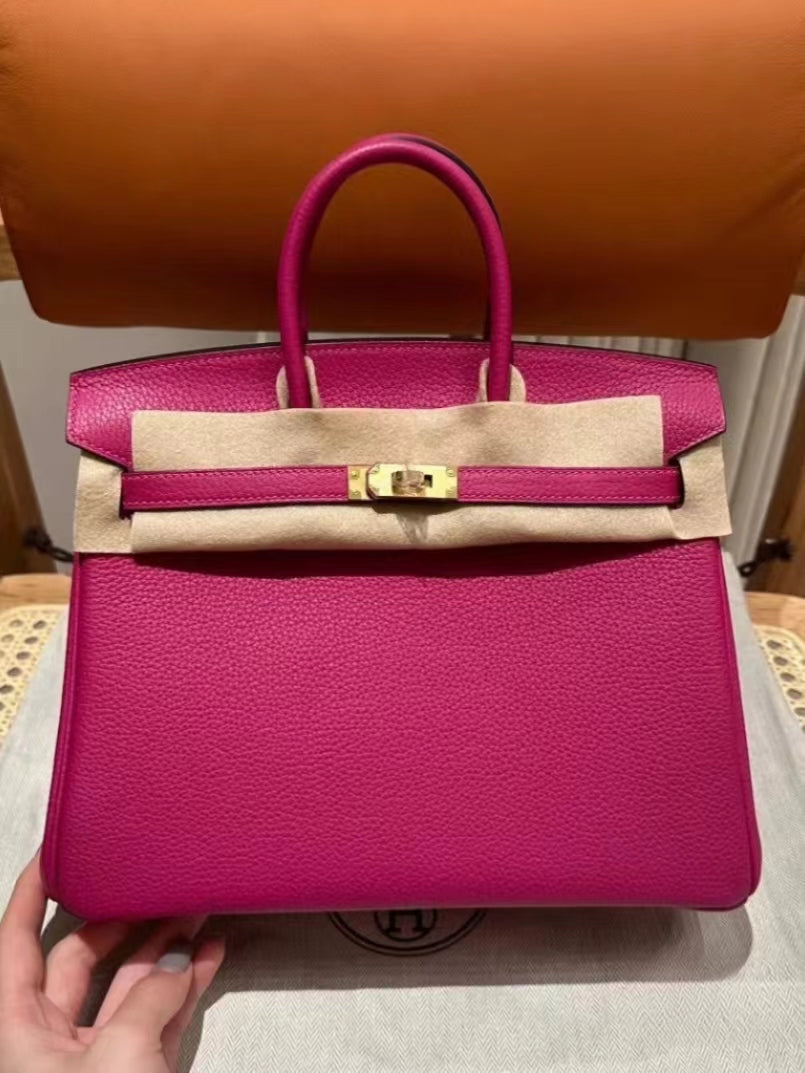 Hermes Birkin 25 Bag In Rose Purple Togo Leather