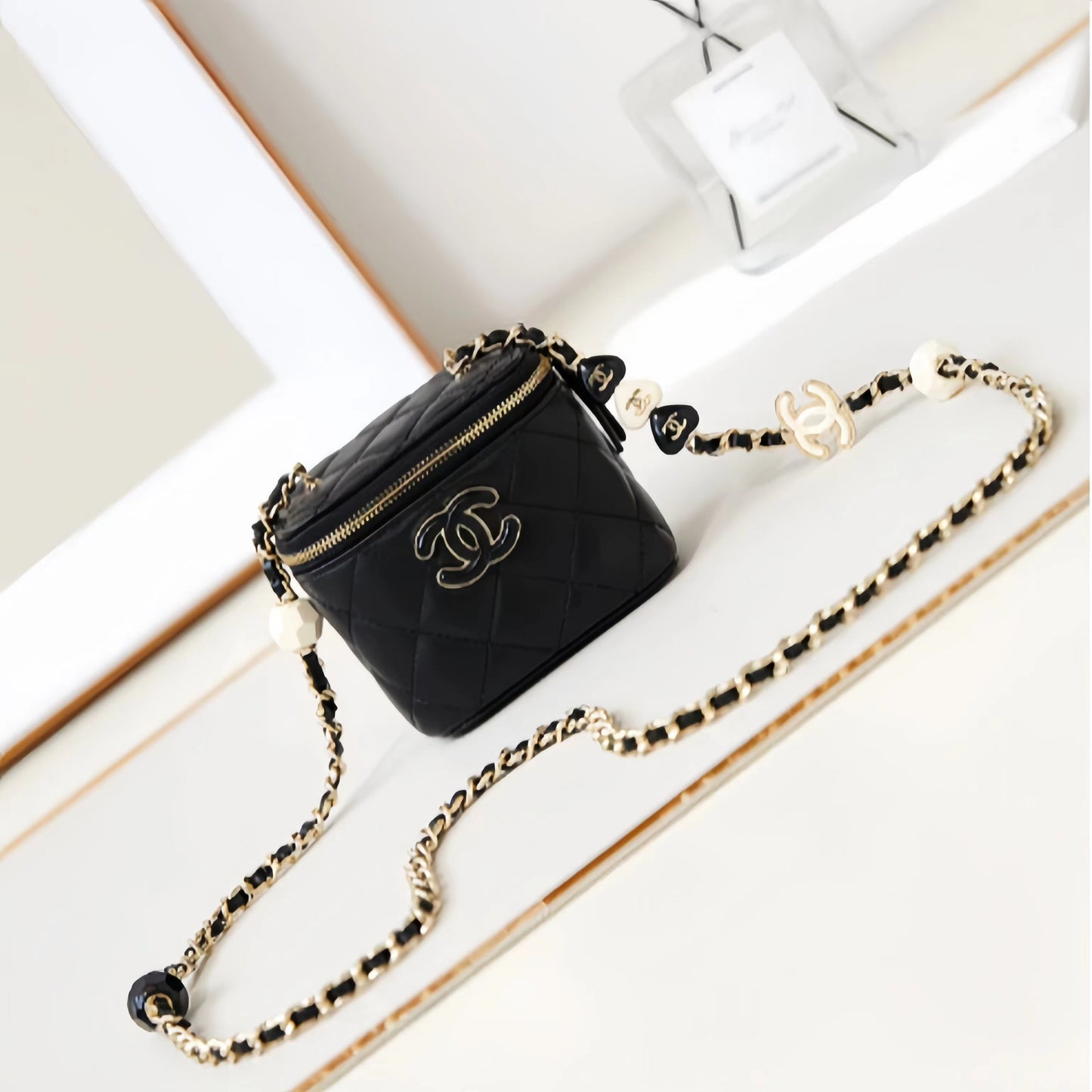 Chanel Classic CC Vanity Case Black Lambskin Black Hardware