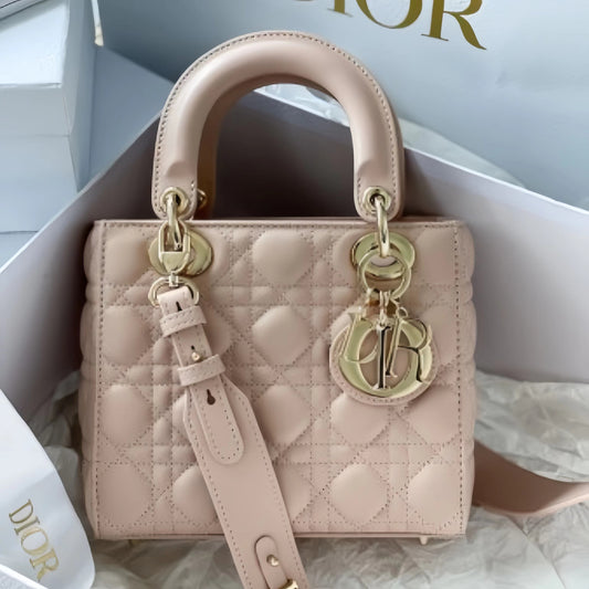 Dior Small Lady Dior Bag in Powder Pink Lambskin