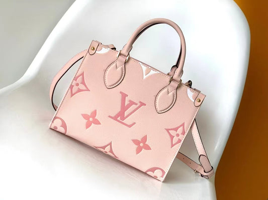 Louis Vuitton Onthego Bags In Pink Embossed Canvas 