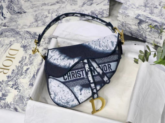 Dior Saddle Bag In Tie-dye Embroidered