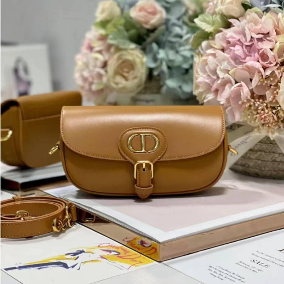 Dior Bobby East-West Bag In Gold Brown Box Calfskin