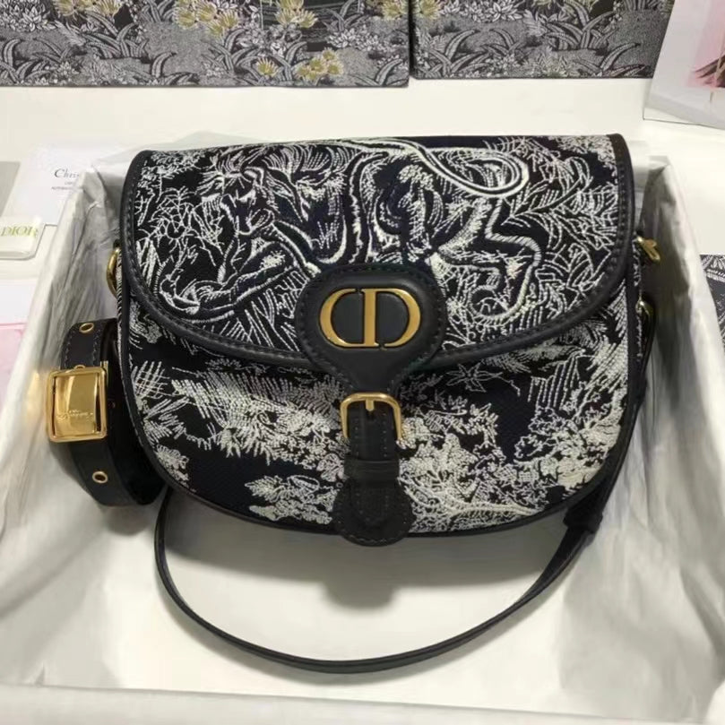 Dior Bobby Medium Bag In Blue Dior Oblique Jacquard