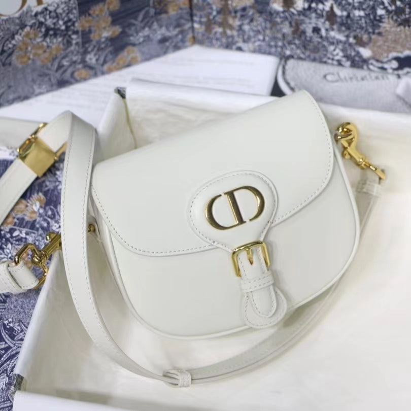 Dior Bobby Medium Bag In White Box Calfskin