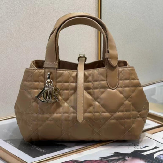 Dior Toujours Small Bag in Khaki Macrocannage Calfskin