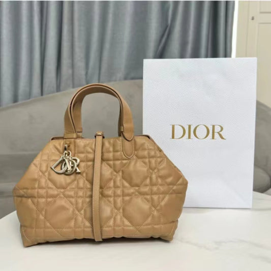 Dior Toujours Medium Bag in  Khaki Macrocannage Calfskin