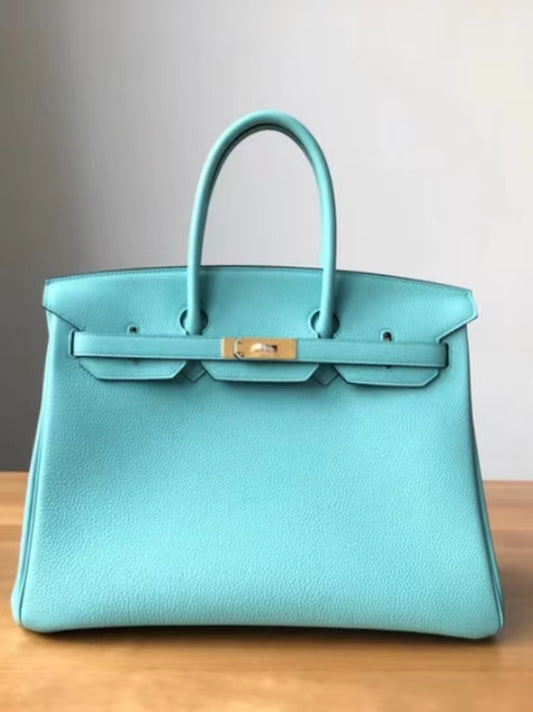 Hermes Birkin 30 Bag in Macaron Blue Togo Leather 