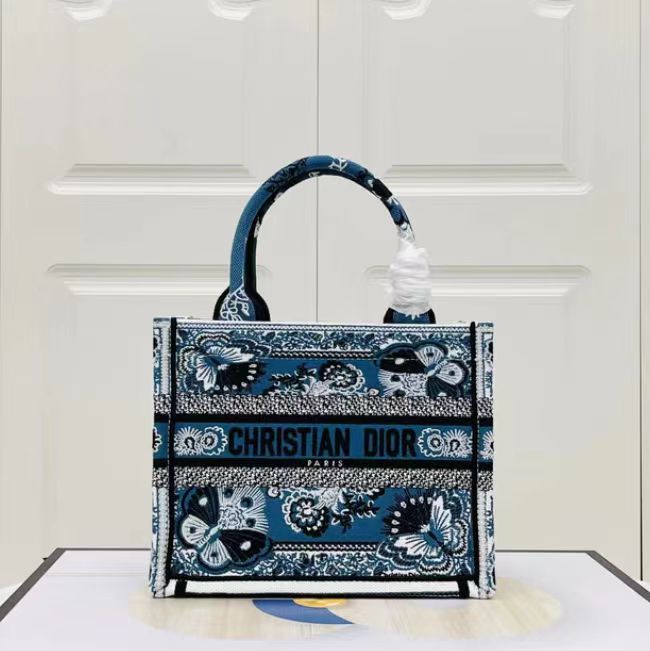 Dior Butterfly Series Embroidered Small Book Tote Bag