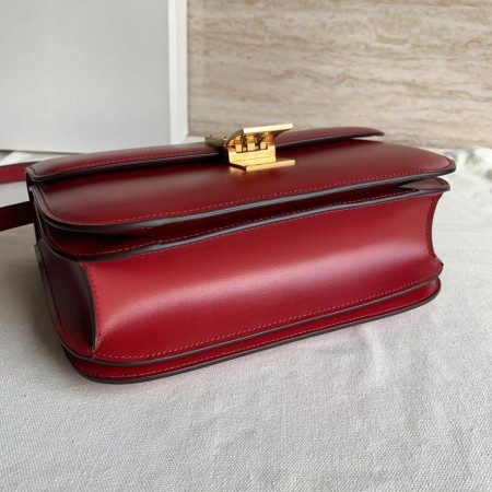 Celine Classic Box Medium Bag In Red Box Calfskin