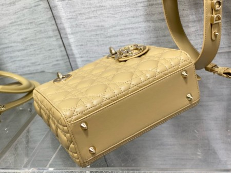 Dior Small Lady Dior  Bag in Pastel Yellow Lambskin