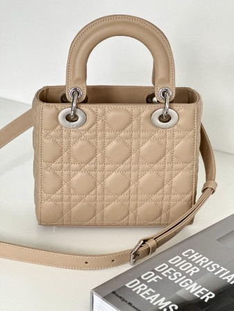 Dior Small Lady Dior in Beige Cannage Lambskin