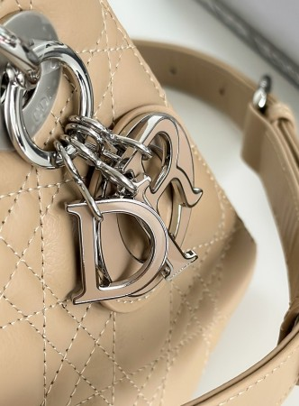 Dior Small Lady Dior in Beige Cannage Lambskin