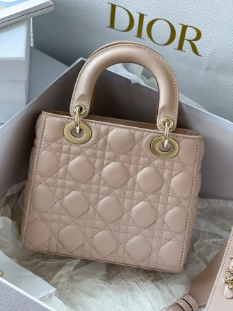 Dior Small Lady Dior Bag in Powder Pink Lambskin