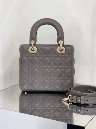 Dior Small Lady Dior Bag in Steel Grey Lambskin