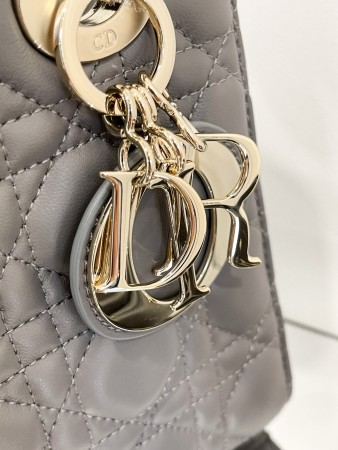 Dior Small Lady Dior Bag in Steel Grey Lambskin