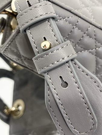 Dior Small Lady Dior Bag in Steel Grey Lambskin